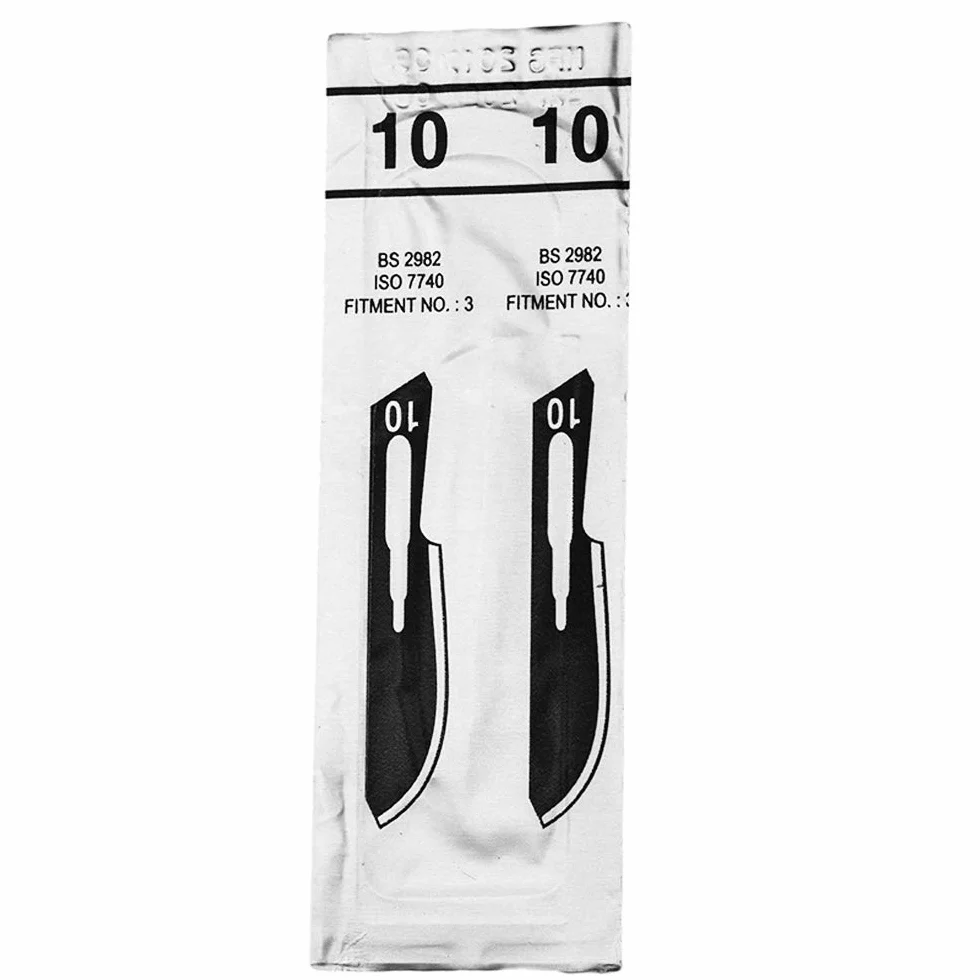 May Zestaw 60 sterylnych ostrzy skalpela fig. 10-15 ze stali węglowej do majsterkowania, dermaplaningu