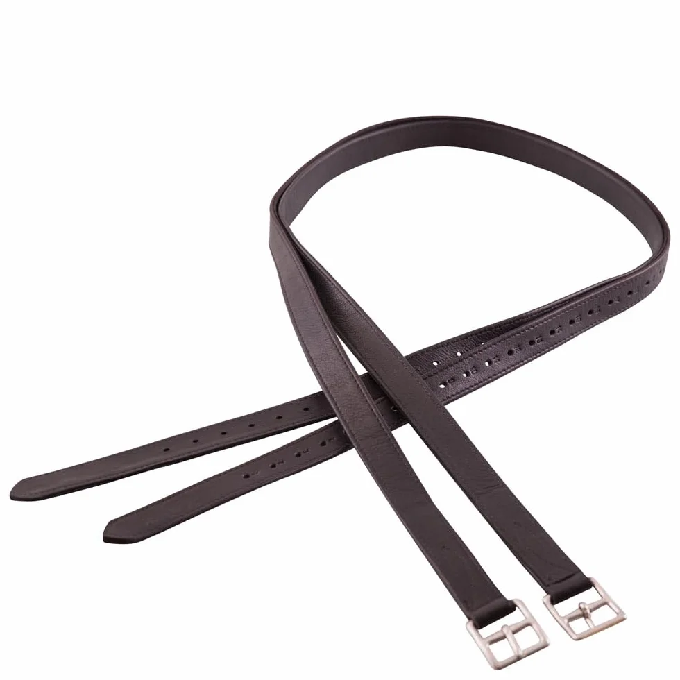 Pasek strzemiony skóra/nylon 131001 czarny : 160 cm rozmiar 130 cm