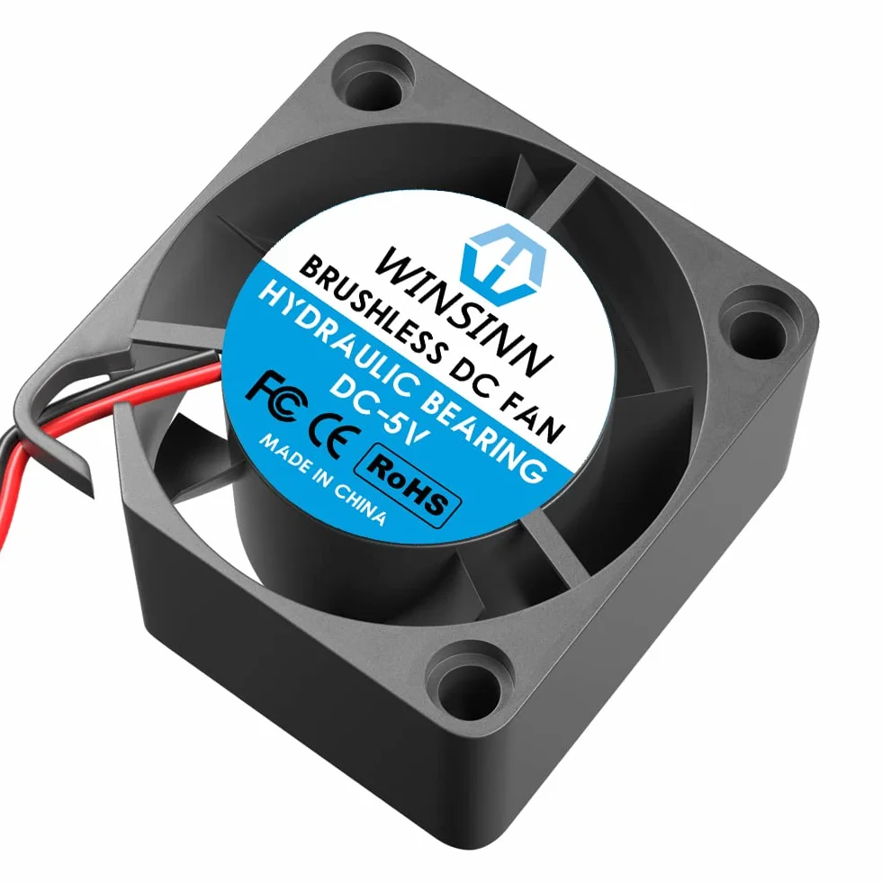 WINSINN 20 mm mini wentylator 5 V hydrauliczne łożysko bezszczotkowe 2010 20 x 10 mm - wysoka prędkość (opakowanie 2 szt.)