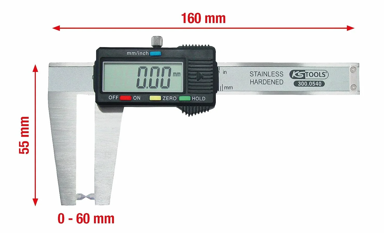 KS Tools Cyfrowa suwmiarka do tarcz hamulcowych 0-60 mm