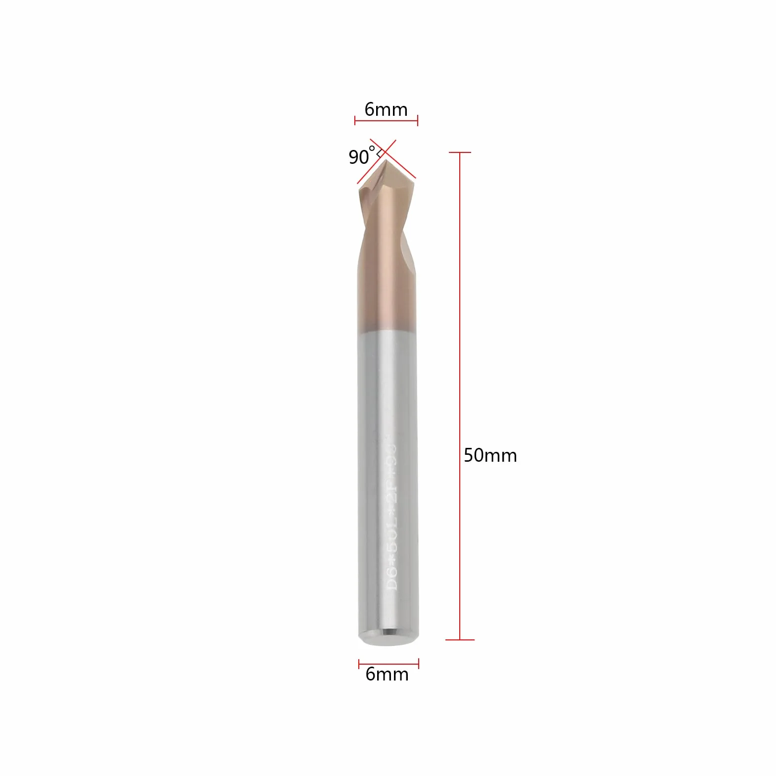 Frez V rowek 90 stopni 6 mm z powłoką TiSiN z twardego stopu do grawerowania fazowania 2 szt.