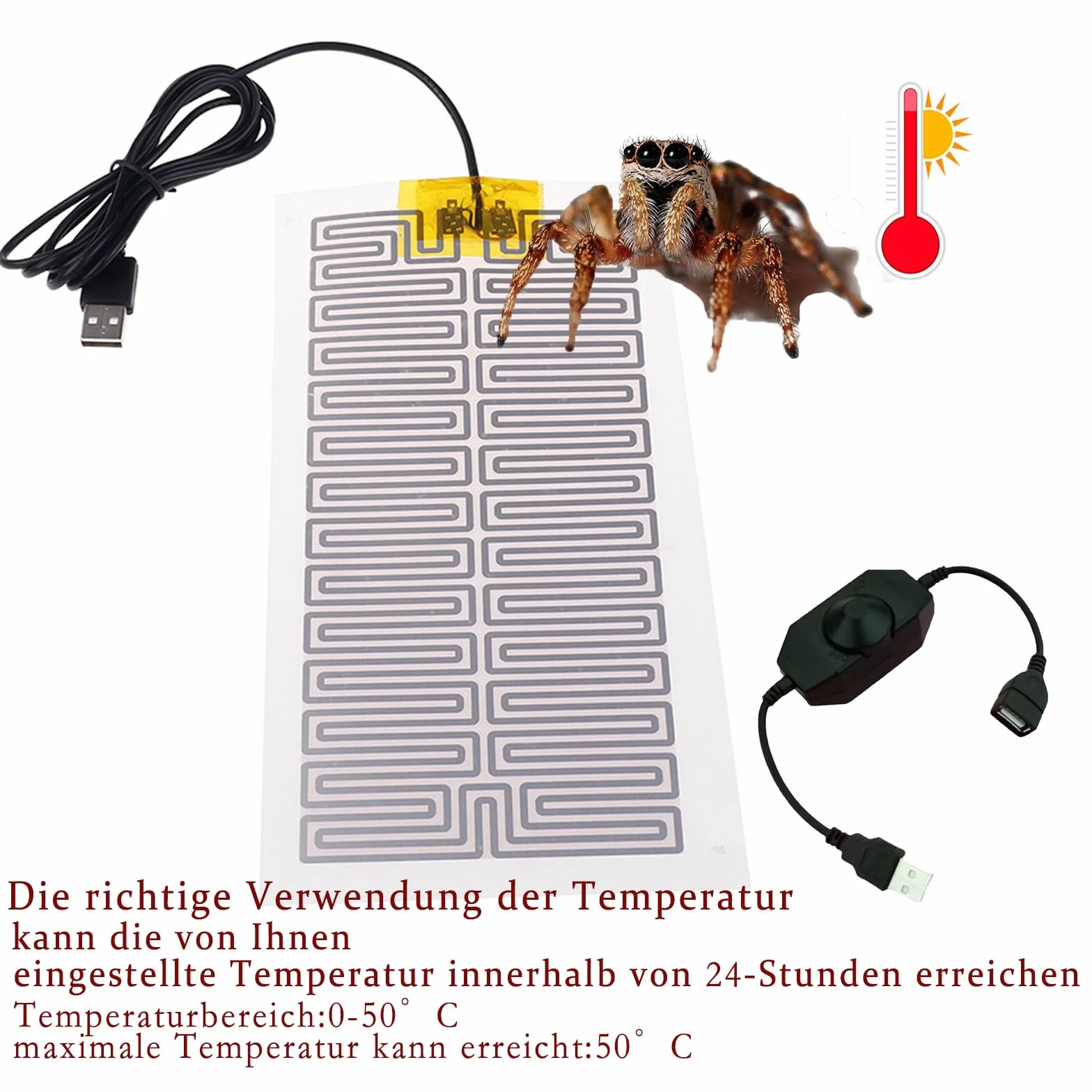 GERUI 2 sztuki poduszek grzewczych dla zwierząt domowych, 10 W, szklany pojemnik, dla gadów, otoczenie mieszkania, regulacja temperatury, węże, jaszczurki, gekony, skorpiony, pająki, podstawa
