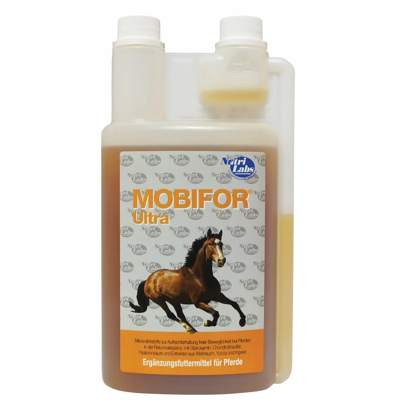 NutriLabs Mobifor® Ultra sok stawowy dla koni 1 kg – z glukozaminą, chondroityną, kwasem hialuronowym i wieloma innymi – koń MSM – suplement diety dla koni – pokarm dla stawów dla koni
