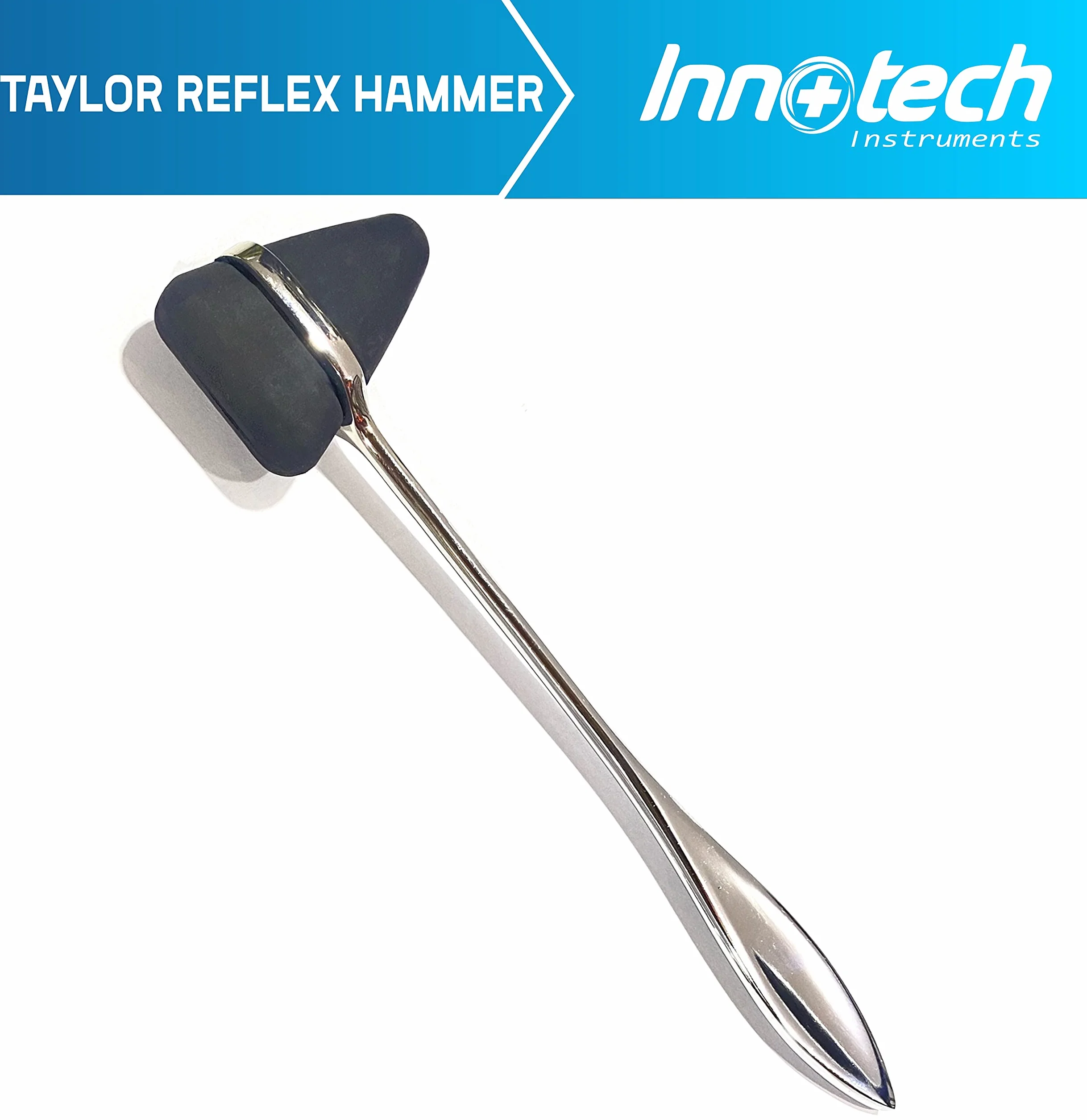 Innotech Diagnostik Reflex i neurologia, 5-częściowy zestaw diagnostyczny z kółkiem nerwowym, młotem odblaskowym, nożyczkami, widelcem do strojenia, 512 Hz i 128 Hz (zestaw odblaskowy)