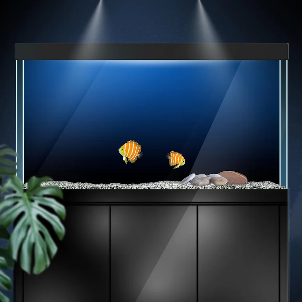 Niebiesko-czarne gradientowe naklejki na tło do akwarium - akwarium gad terrarium dekoracja 80 x 40 cm / (79,8 x 39,9 cm)