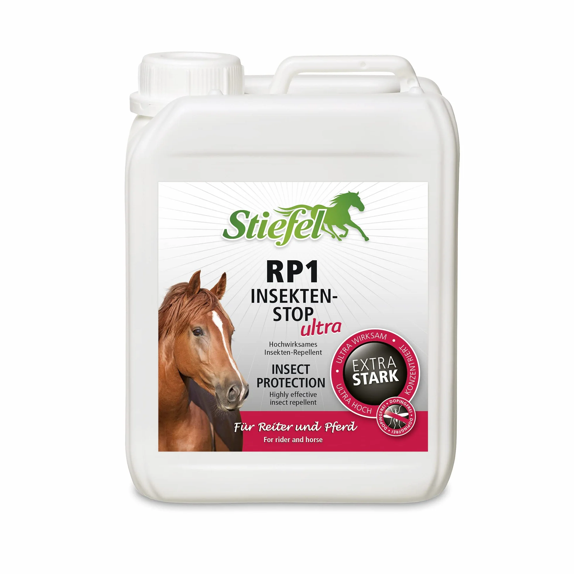 Stiefel RP1 środek przeciw owadom Ultra dla koni, wysoce skuteczna ochrona przed owadami dla koni i jeźdźców, prawie bezzapachowa, spray przeciw komarom, gąszczom, kleszczom, skuteczności wielu