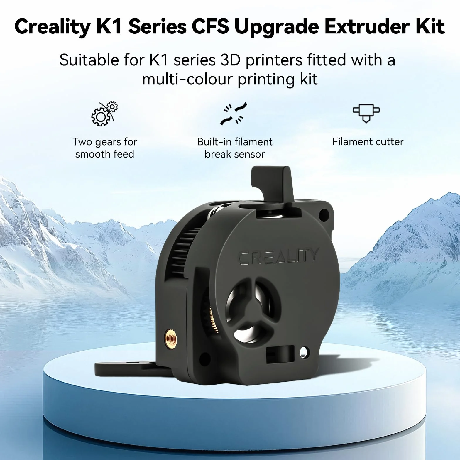 Creality CFS Multicolor Extruder Upgrade Kit dla K1/K1C/K1 SE/K1 Max, czujnik zerwania filamentu, podwójne koła zębate