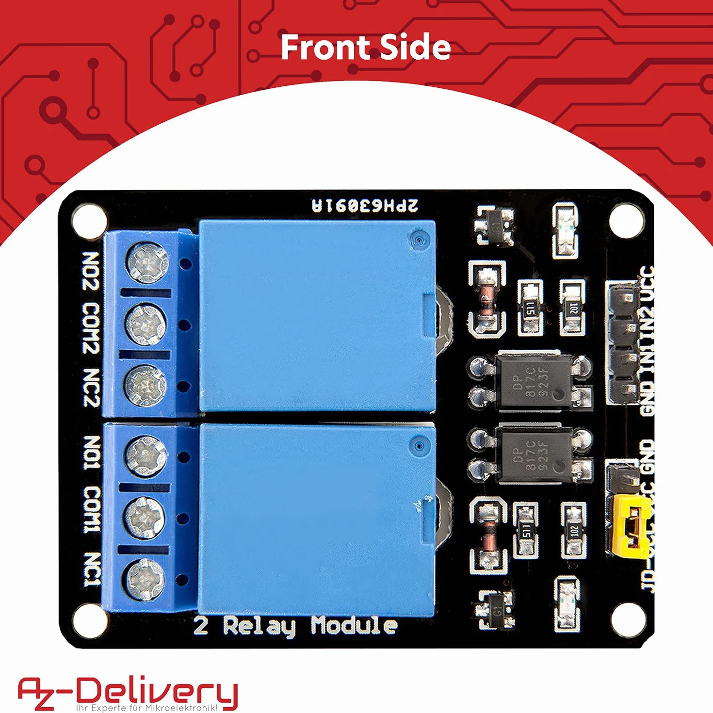 AZDelivery 2-Relay Moduł 5V z Optocoupler Low-Level Trigger kompatybilny z Arduino i Raspberry Pi w tym e-Book!