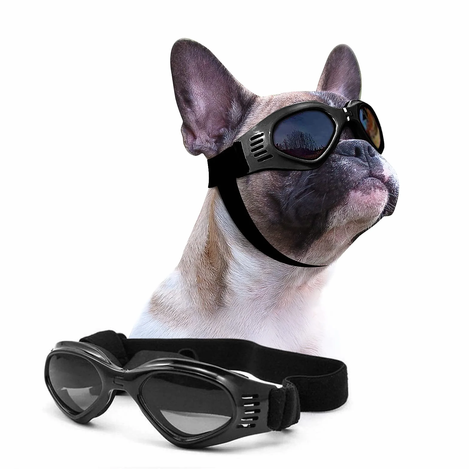 Pet Leso® gogle dla psów stylowe okulary przeciwsłoneczne dla szczeniąt ochrona przed wiatrem psie - czarne