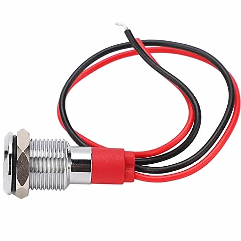 Metalowa Lampka Kontrolna LED Wodoodporna Lampka Sygnalizacyjna Wskaźnik Zasilania LED Lampka Ostrzegawcza 10mm(220V)