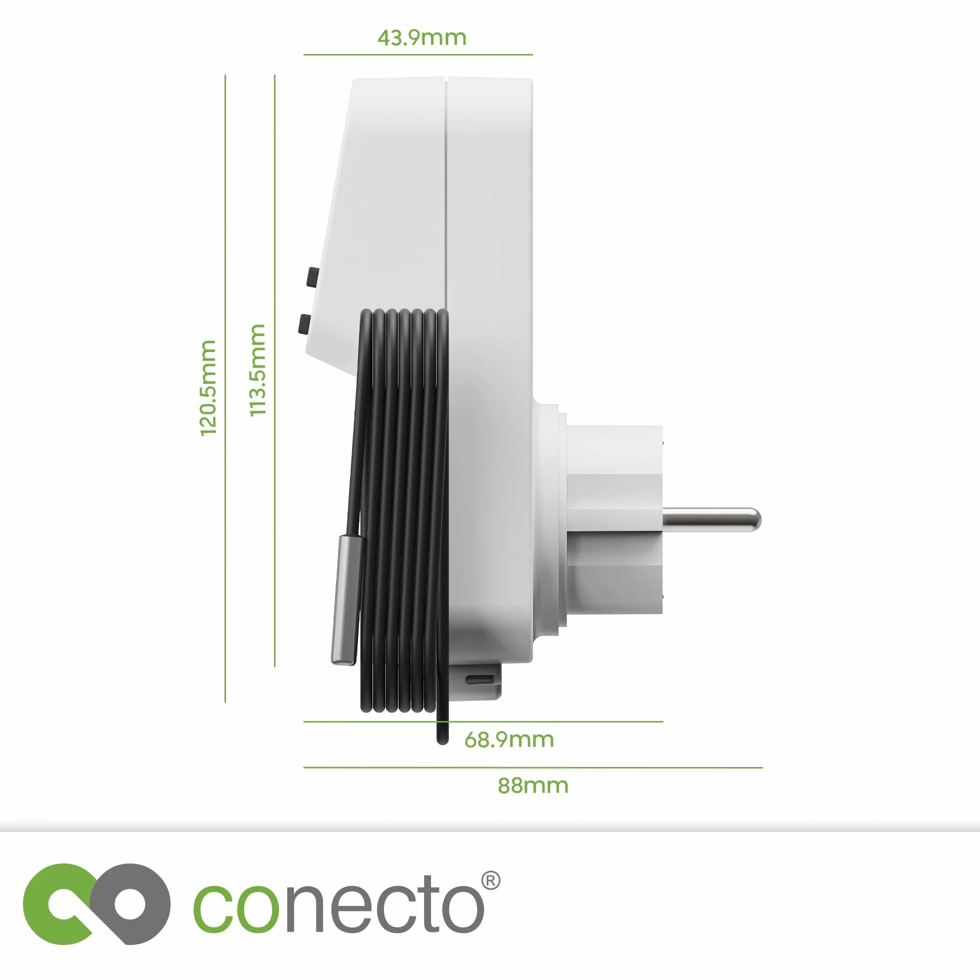 conecto Cyfrowy termostat z czujnikiem zewnętrznym i timerem do terrarium, szklarni, palacza, ogrzewania, regulator temperatury, mróz, 3600 W, biały