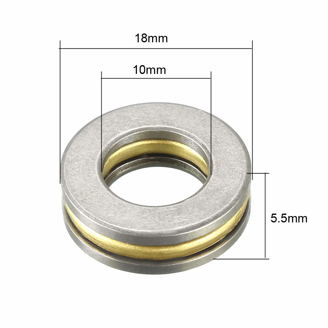sourcing map F10-18M łożyska kulkowe wzdłużne 10mm x 18mm x 5,5 mm stal chromowana 4 szt
