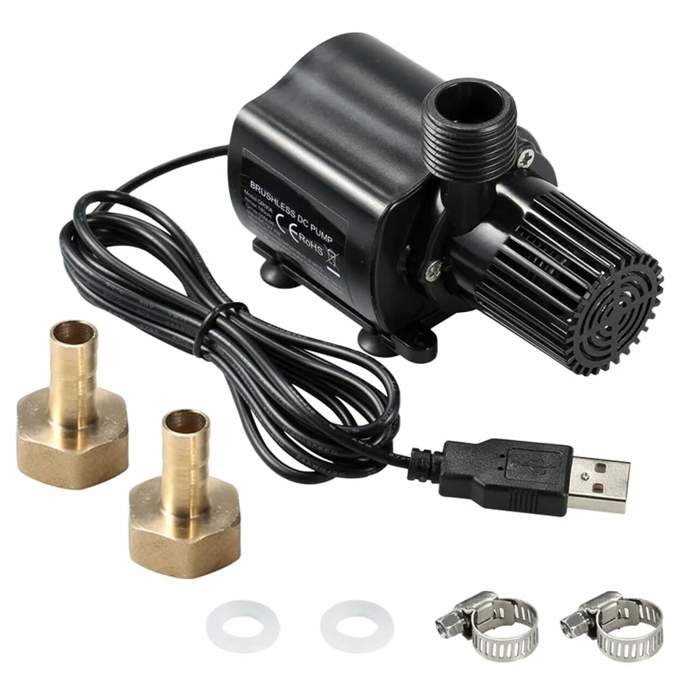 Pompa akwariowa USB 500 l/h, 4 W, bezszczotkowa pompa zanurzeniowa, mini pompa wodna, DC 5 V pompa do fontanny do akwarium, stawu, studni dla zwierząt domowych, studni, hydroponiki, ogrodu