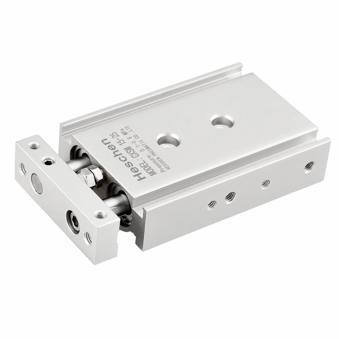 Heschen podwójny aluminiowy cylinder powietrzny CXSM 15-25 prowadnica pręt płytka podwójny pręt prowadnica pneumatyczne łożysko ślizgowe amortyzowane otwór 15 mm 25 mm skokowe podwójne działanie