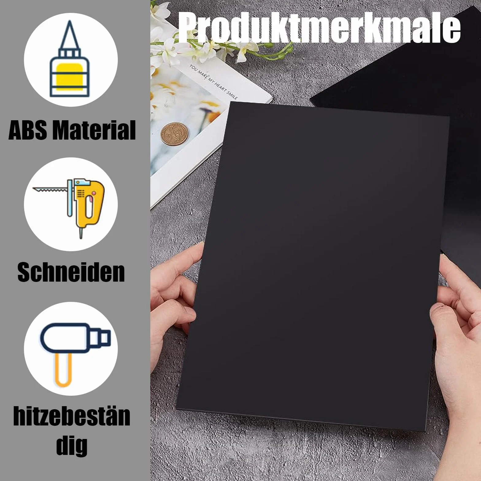 Płyty ABS 3 mm 30 x 20 cm gładkie 4 sztuki do montażu