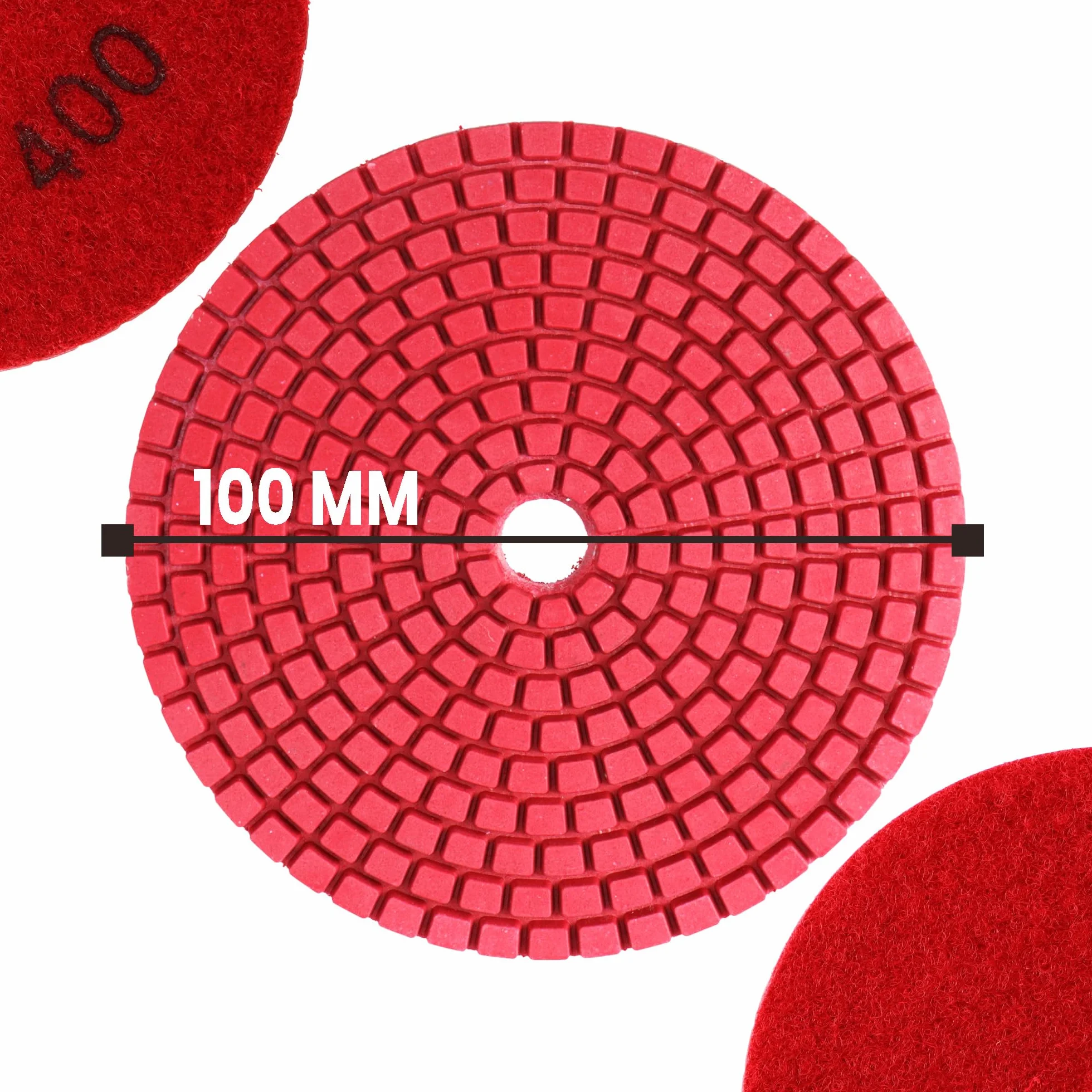 Tarcza Diamentowa Szlifierska 100 mm P400 Pad Polerski Polerowanie Diamentowe Kamienne Sucho Mokro Podkładka Polerska Granitu Marmuru Betonu Tarcze Elastyczne