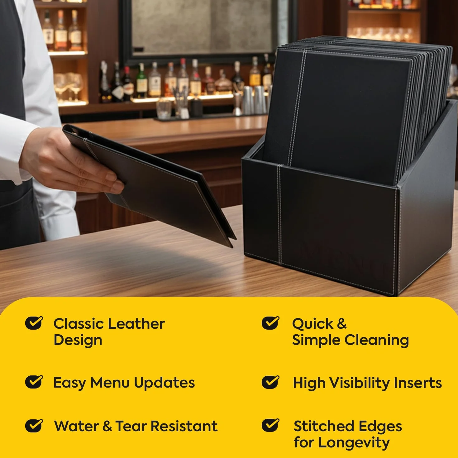 Menu Restauracyjne Securit Trendy Range Czarny 20 kart A4
