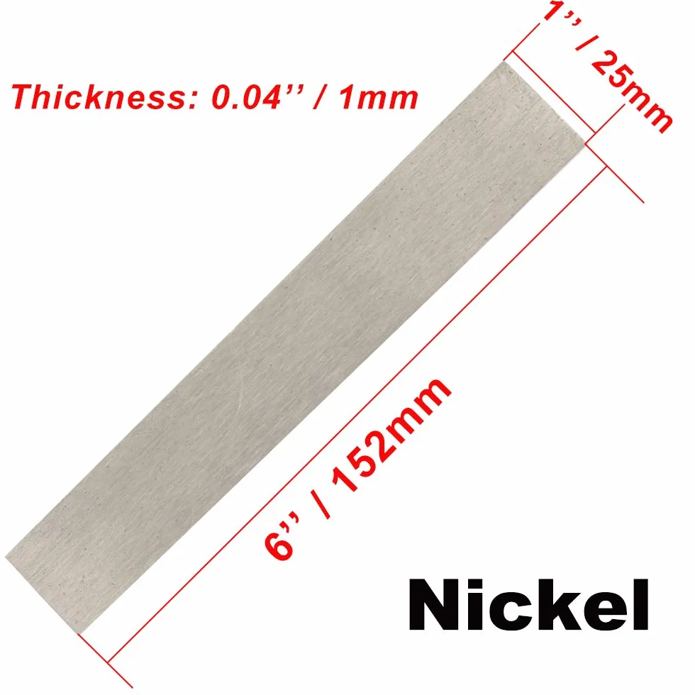 Zestaw arkuszy anodowych nikiel miedź cynk 25x152x1 mm do galwanizacji