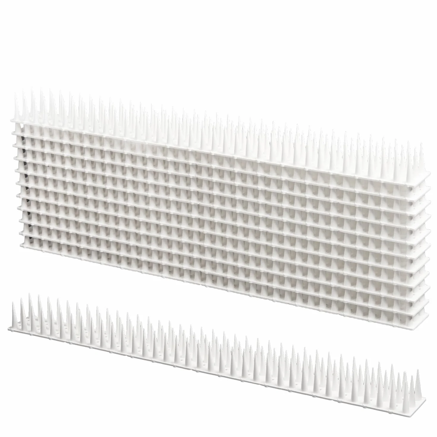 Kolce przeciwko gołębiom, odstraszacz dla balkonu, plastik, 52 x 4,2 cm, wysokość 3,5 cm (12 sztuk, 6,24 m, biały)