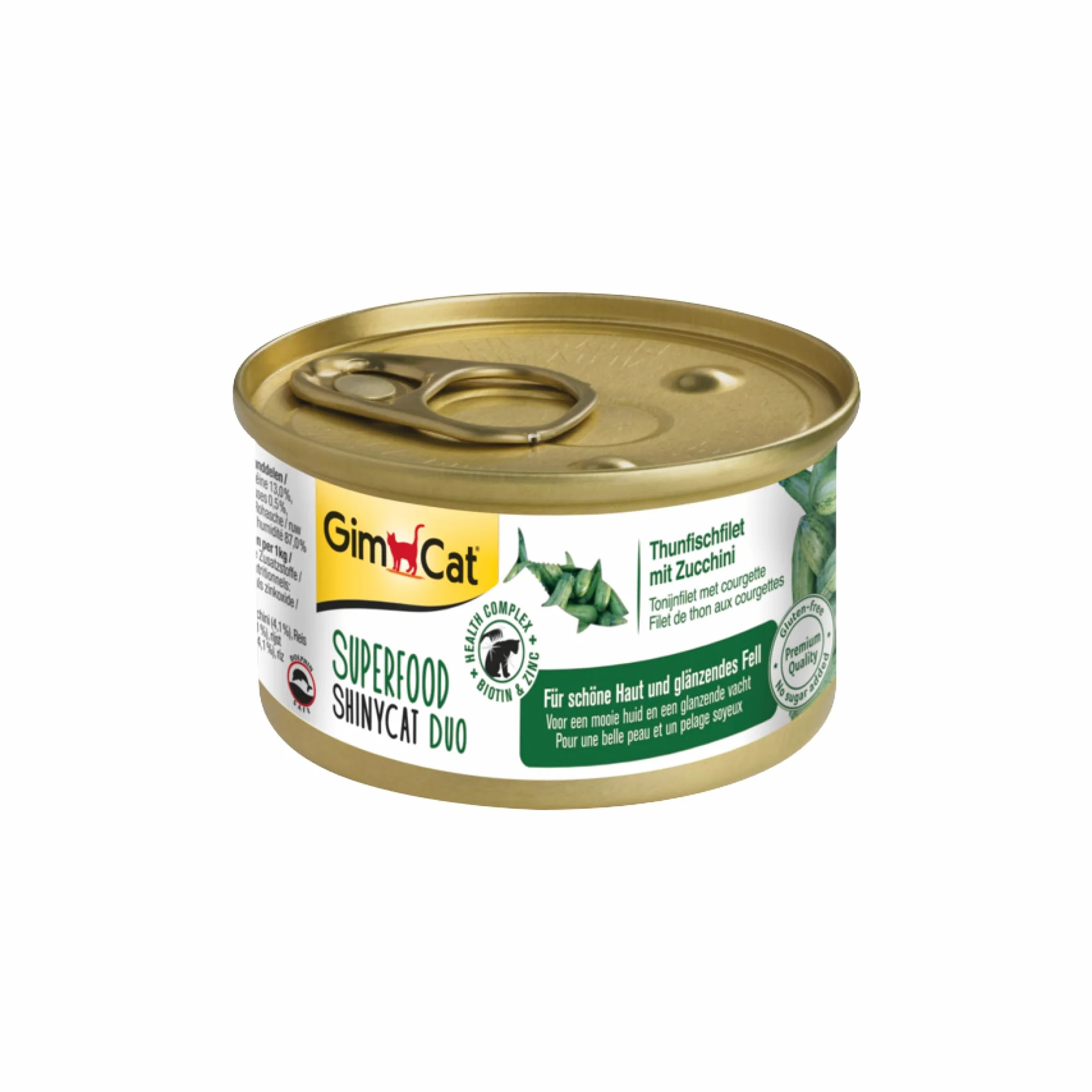 Gimcat Superfood Shinycat Duo Karma dla Kotów, Tuńczyk Z Cukinią, 24 x 70 g