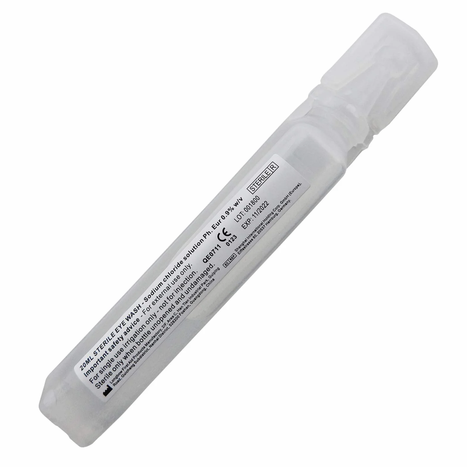 50 x 20 ml Qualicare apid płyn do mycia oczu w nagłych wypadkach roztwór chlorku sodu