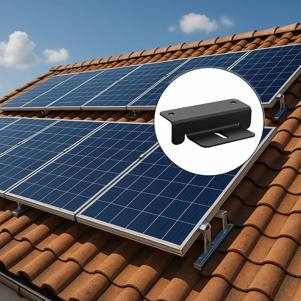 Uchwyt na panel słoneczny modułu PV 8 sztuk czarny