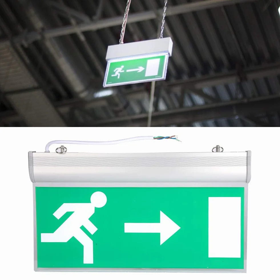 Oświetlenie awaryjne LED 110-240 V, lampa sygnalizacyjna akrylowa podwójna ścianka