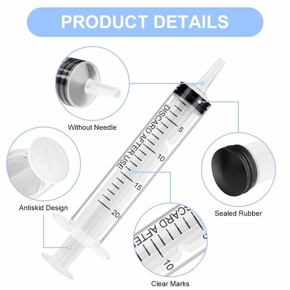 OFFCUP Plastikowe strzykawki 20 ml, 3 szt., bez igły, dozowanie, podlewanie, laboratoria
