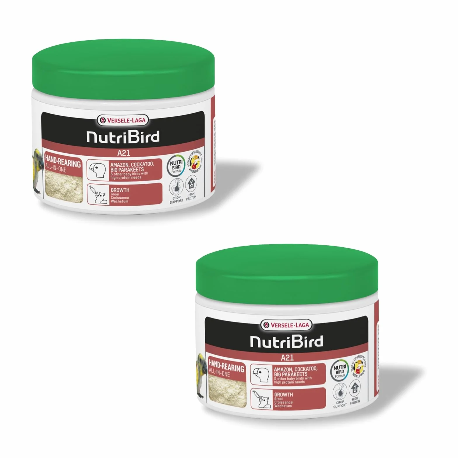 Versele-Laga NutriBird A21 | dwupak | 2 x 250 g | karma do hodowli ręcznej dla ptaków przy zwiększonym zapotrzebowaniu na białko | dla optymalnego rozwoju zdrowych młodych ptaków
