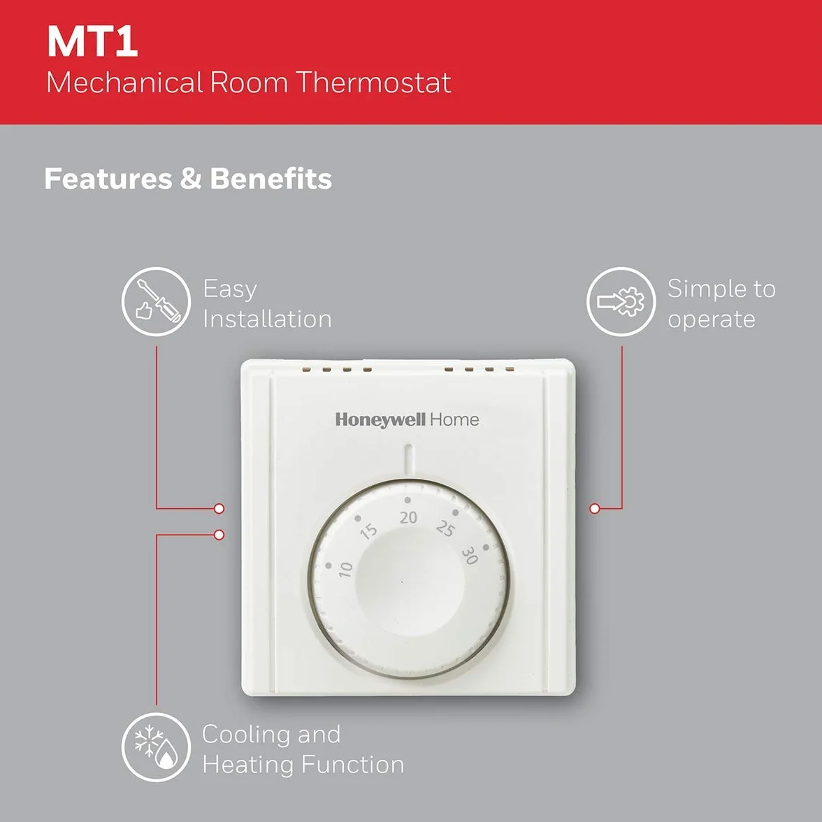 Honeywell Home THR830TEU MT1 mechaniczny termostat pokojowy biały