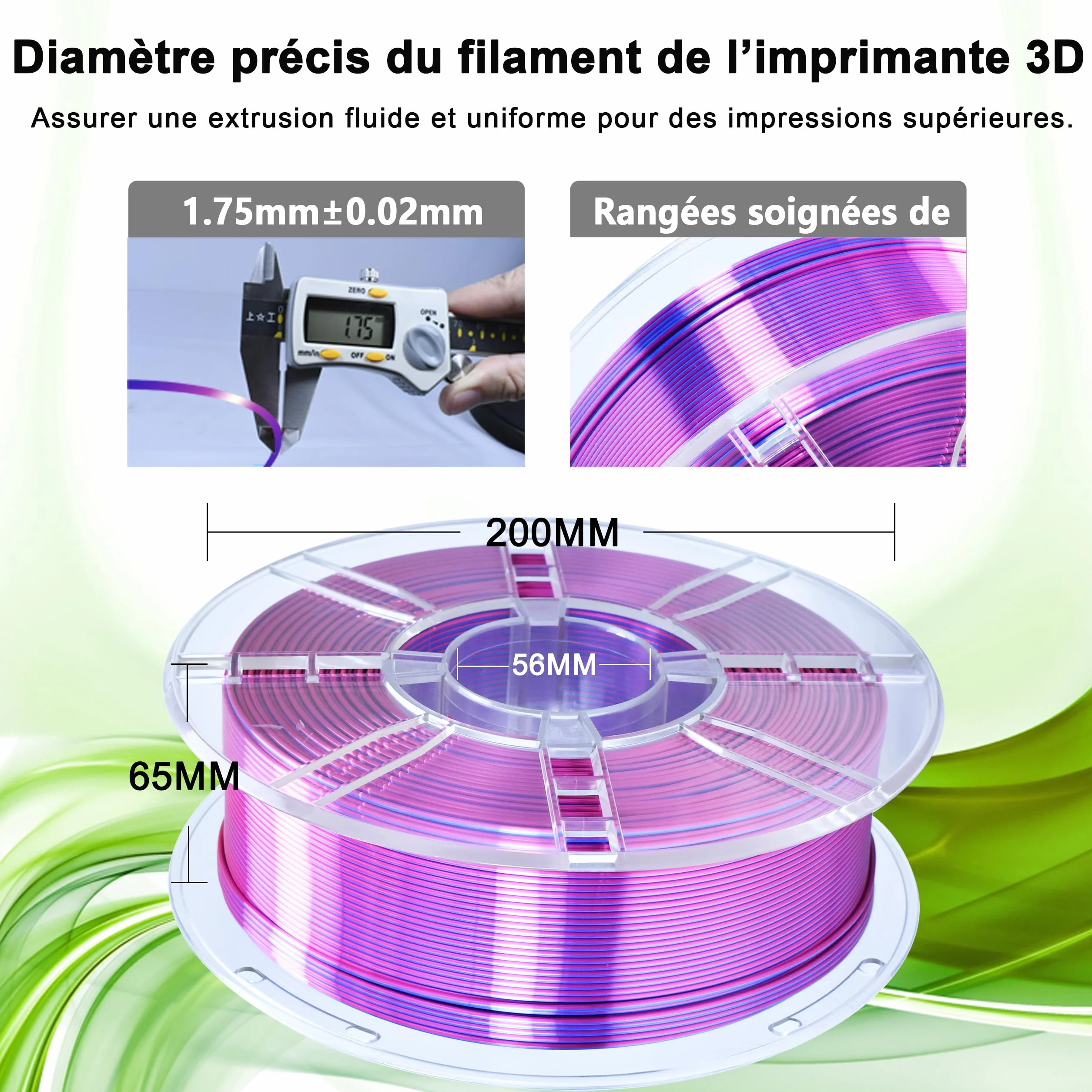 iBOSS PLA PLUS Filament 1,75 mm dwukolorowy jedwabny 1 kg czerwony niebieski
