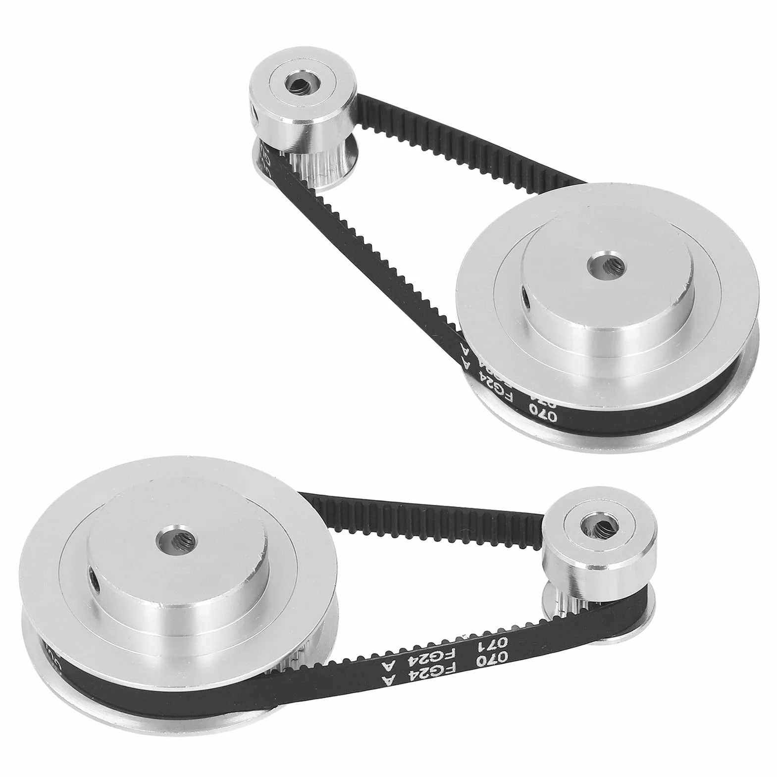 2-pakowe Koło Synchroniczne - Elastyczny, Zamknięty Pasek Rozrządu 20T 60T, Koło Rozrządu ze Stopu Aluminium Długość 200mm, Szerokość 6mm(Otwór 5mm/0.2in)