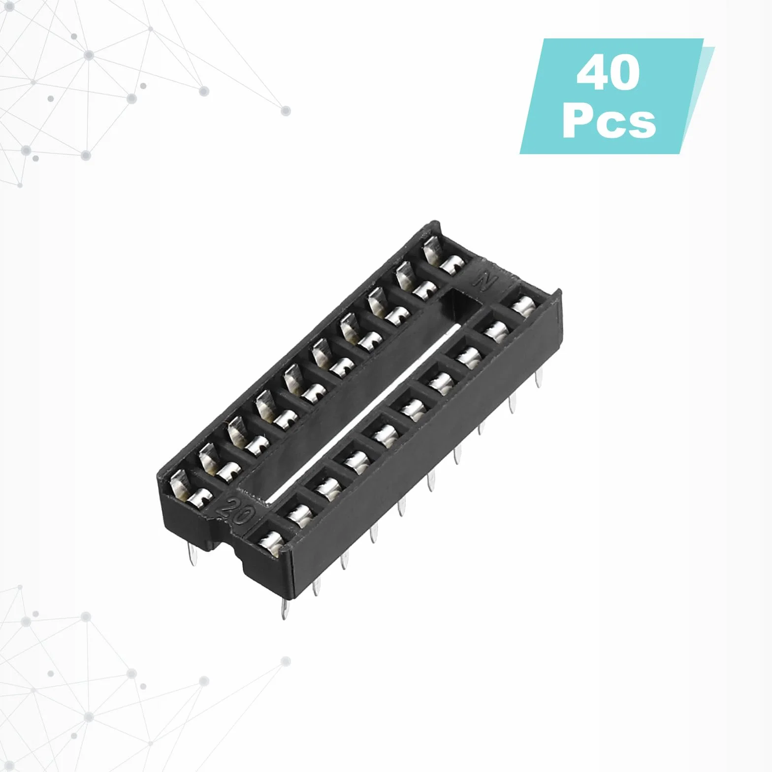 QUARKZMAN 40 sztuk DIP IC Chip Socket Adapter 20-pin 2,54 mm Pitch do Breadboard PCB