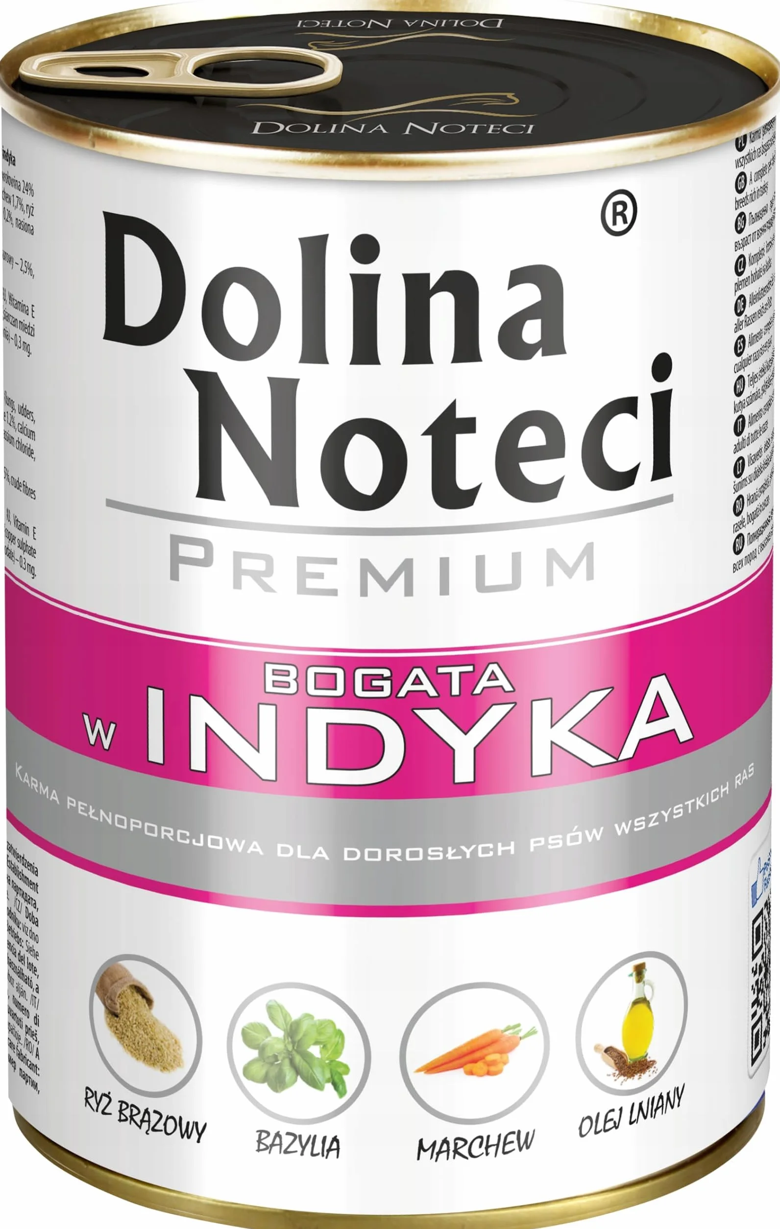 Dolina Noteci Mokra karma dla psa Premium bogata w indyka zestaw 24 x 400 g