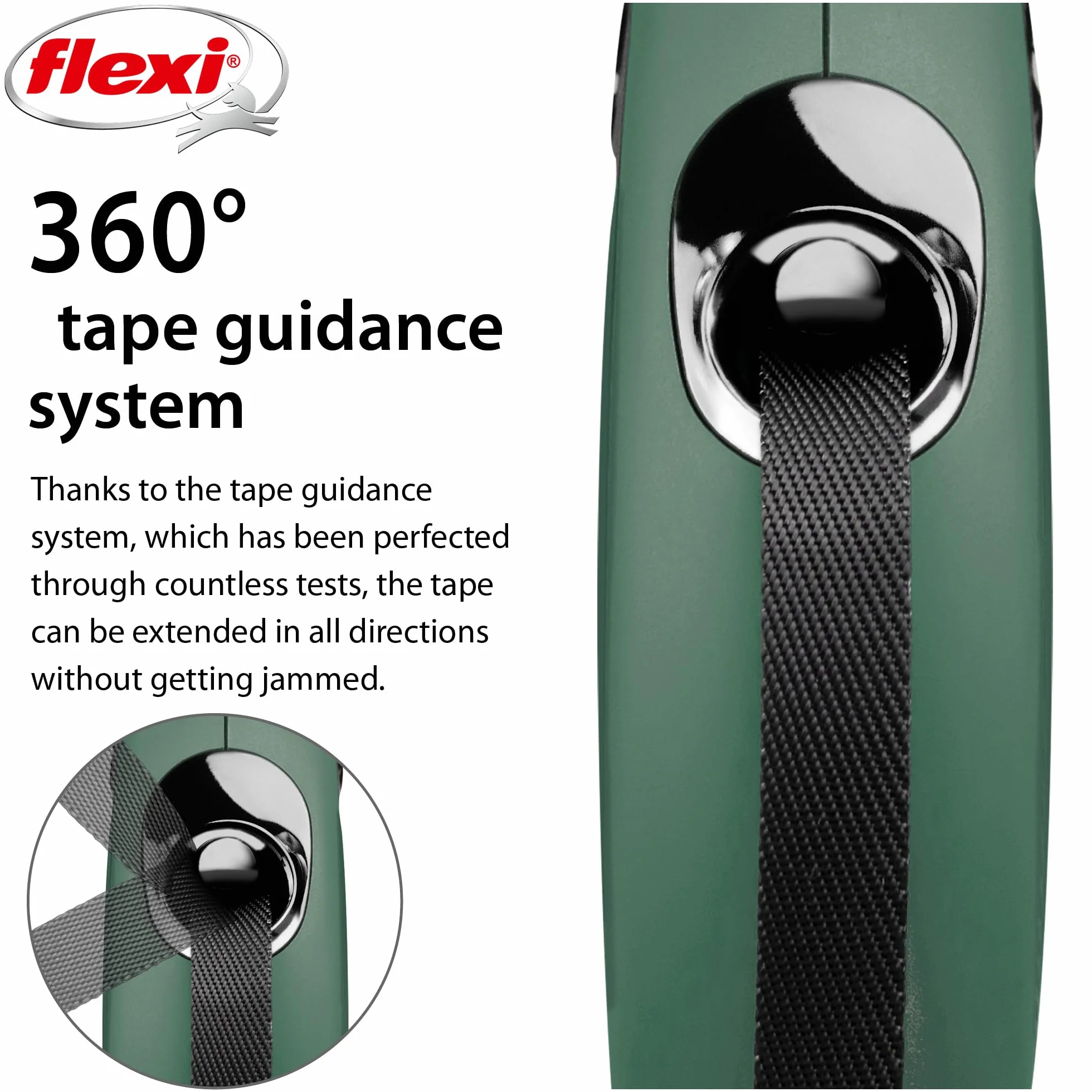 flexi Classic S pasek 5 m oliwkowo-zielony, smycz zwijana dla psów do 15 kg