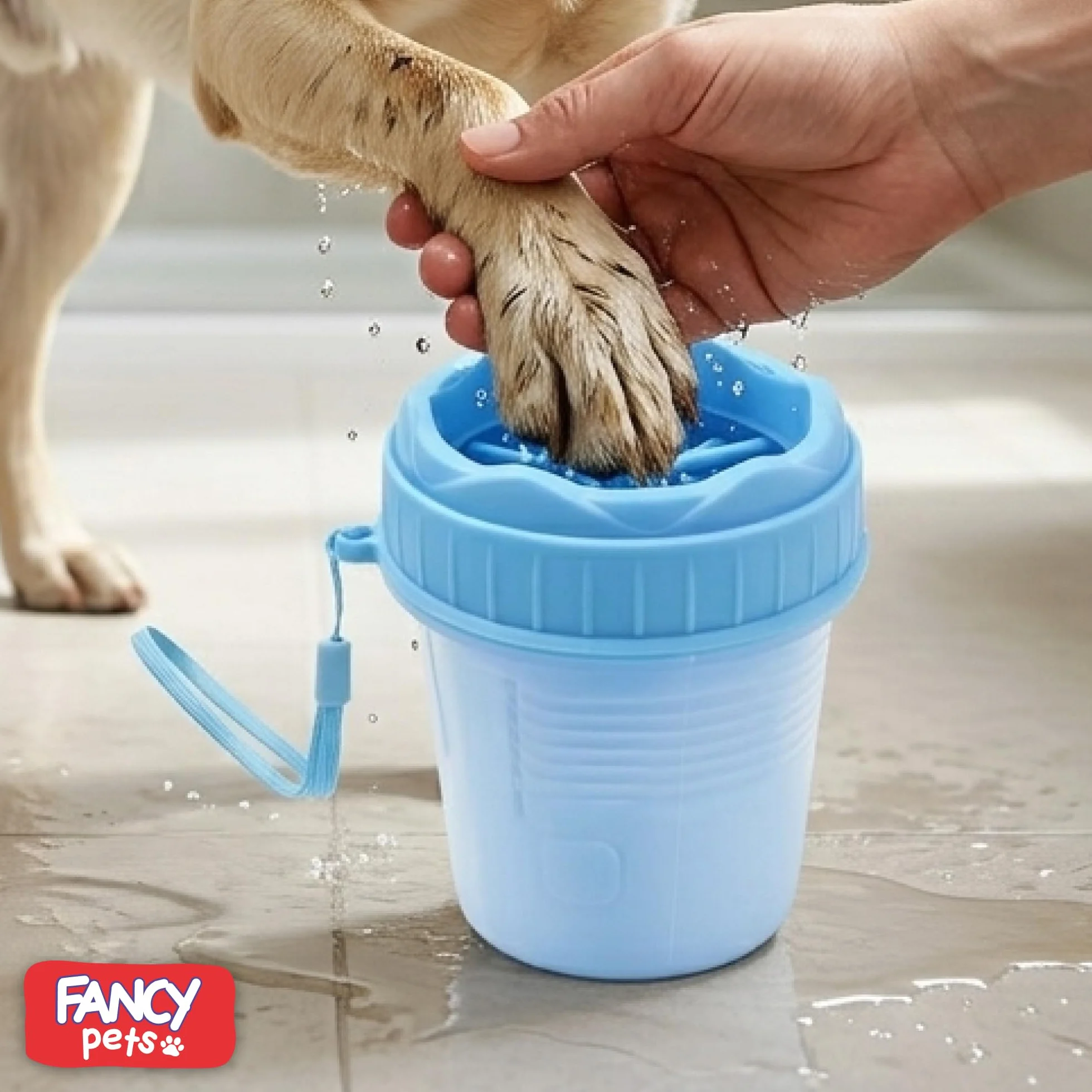 Fancy Pets Czyścik do Łap Psa, Myjka do Łap dla Psa z Silikonowymi Szczotkami, Kubek do Mycia Łap Psa dla Małych Psów i Szczeniaków, Dog Paw Cleaner