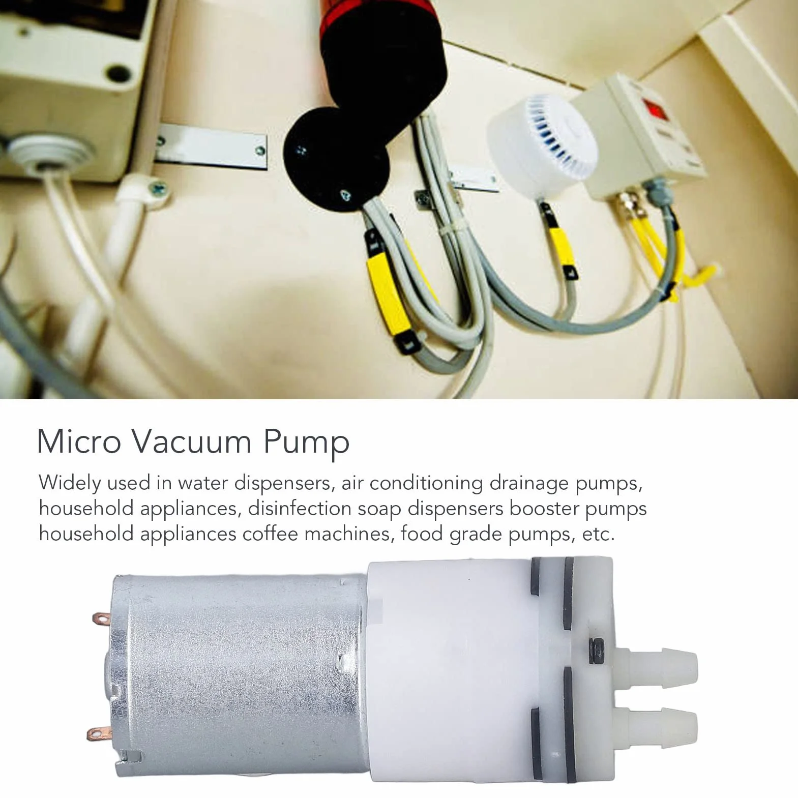 DC 12V Mini Pompa Powietrza, 370A Mikro Powietrzna Pompa Próżniowa Mini Próżniowa Pompa Wodna Ultra Ciche Elektryczne Pompowanie do Zbiornika Akwariowego