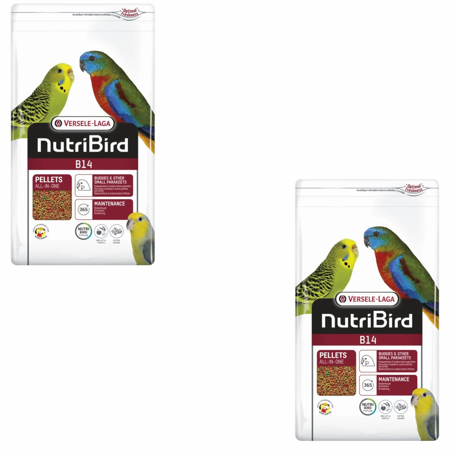 Versele-Laga NutriBird B14 | Podwójne opakowanie | 2 x 800 g | Karma pielęgnacyjna dla papużek falistych i innych małych papug, wspomagająca florę jelitową, zbilansowana karma