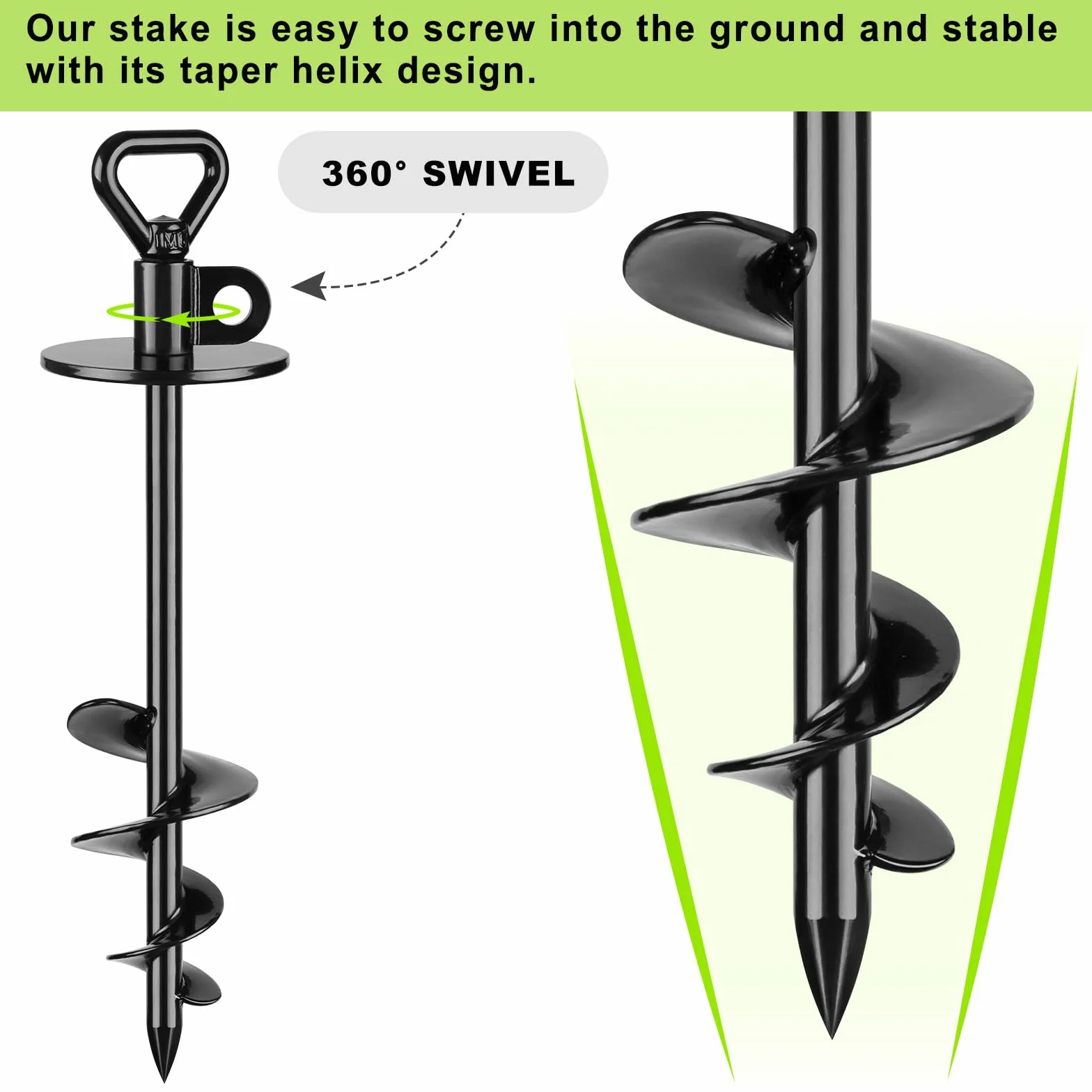 SELEWARE Dog Tie Out Stake Heavy Duty Ground Anchor-E