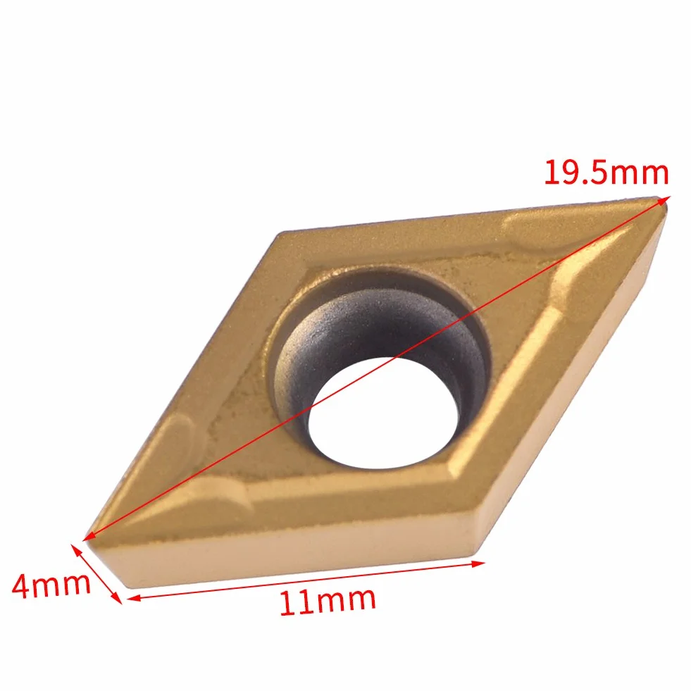 10pcs Kształt Diamentowy Wstawki do wkładek węgla do zwykłej maszyny ze stali nierdzewnej narzędzie do tokarki narzędzie zewnętrzne z obudowy DCMT11T304-HM YBC251