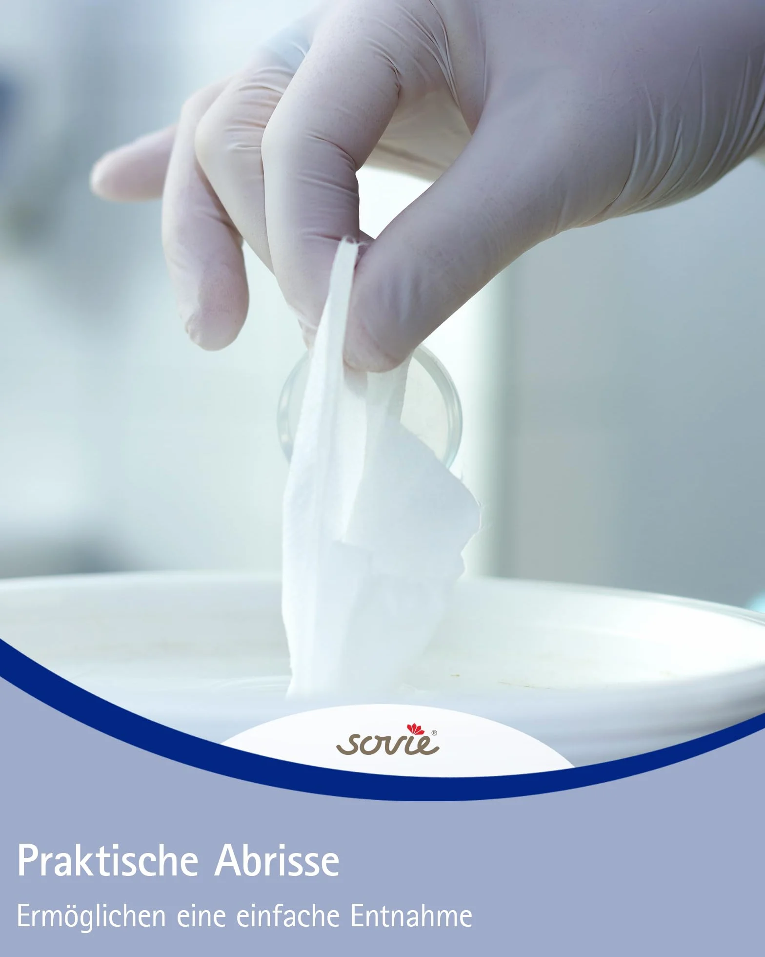 Sovie Care M-Wipes ściereczki do czyszczenia z włókniny ok. 200 odprysków | idealne do gastronomii sklepów biurowych, warsztatów | 17 x 25 cm | białe (1 rolka)