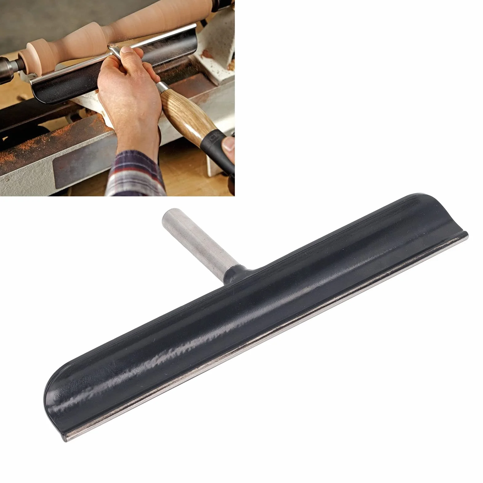 DEWIN 30 cm podpórka na narzędzia tokarskie do obróbki drewna, stal nierdzewna, 16 mm