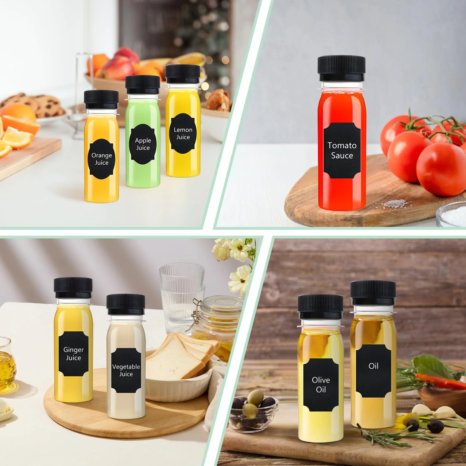 Zestaw 21 mini butelek do napełniania 60 ml, tworzywa sztucznego