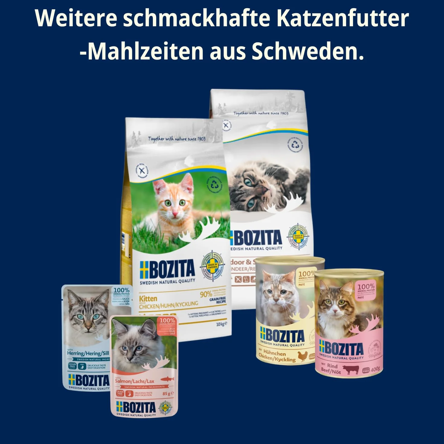 Bozita Karma mokra dla kotów w galaretce z plamiakiem 6x370 g bez zbóż i cukru 7,5% białka 5% tłuszczu
