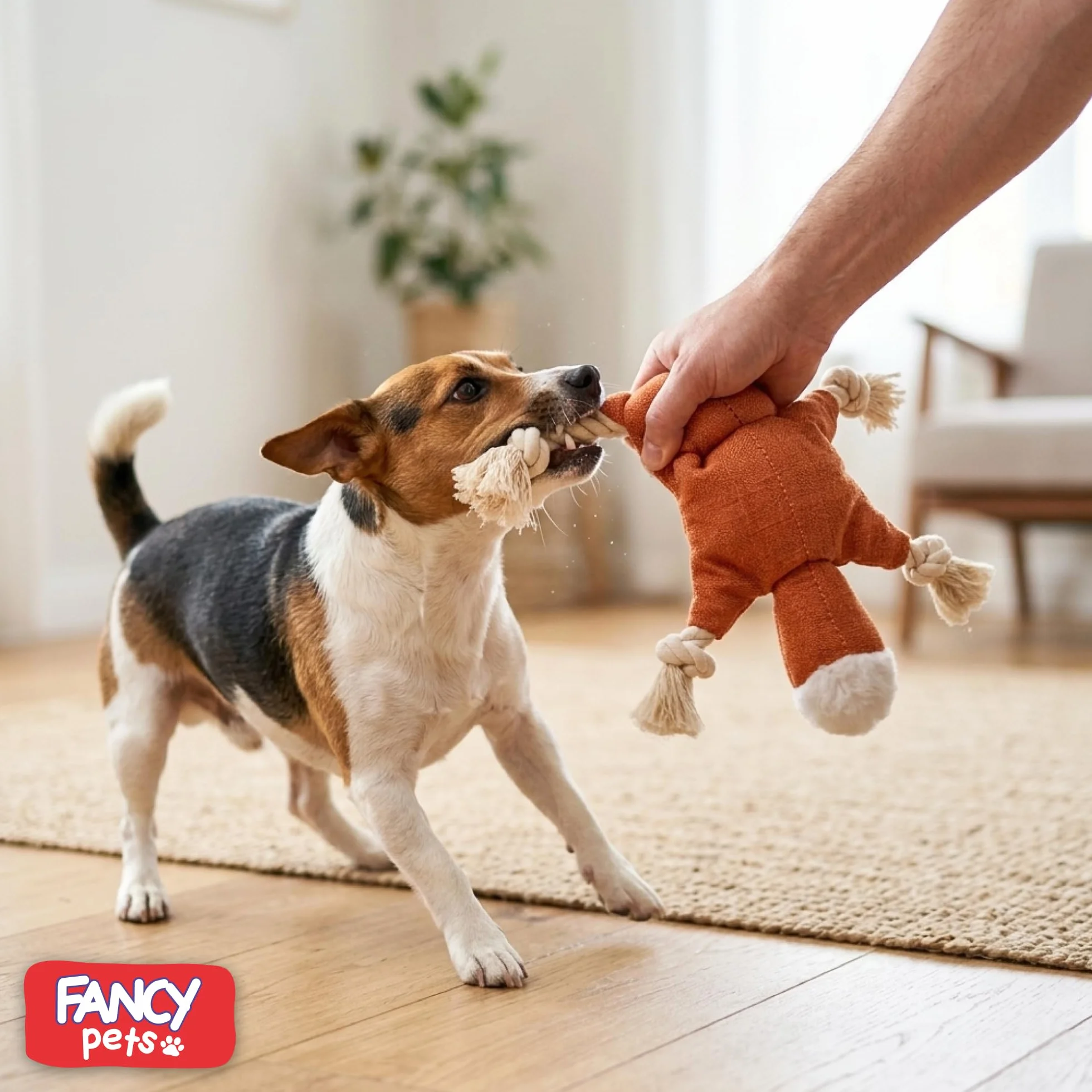 Fancy Pets Piszcząca Lis Zabawka dla Psa 30 cm, Pluszowy Lis dla Psa z Piszczałką i Szeleszczącym Materiałem, Pluszowa Zabawka dla Małych Psów i Szczeniaków Bez Wypełnienia