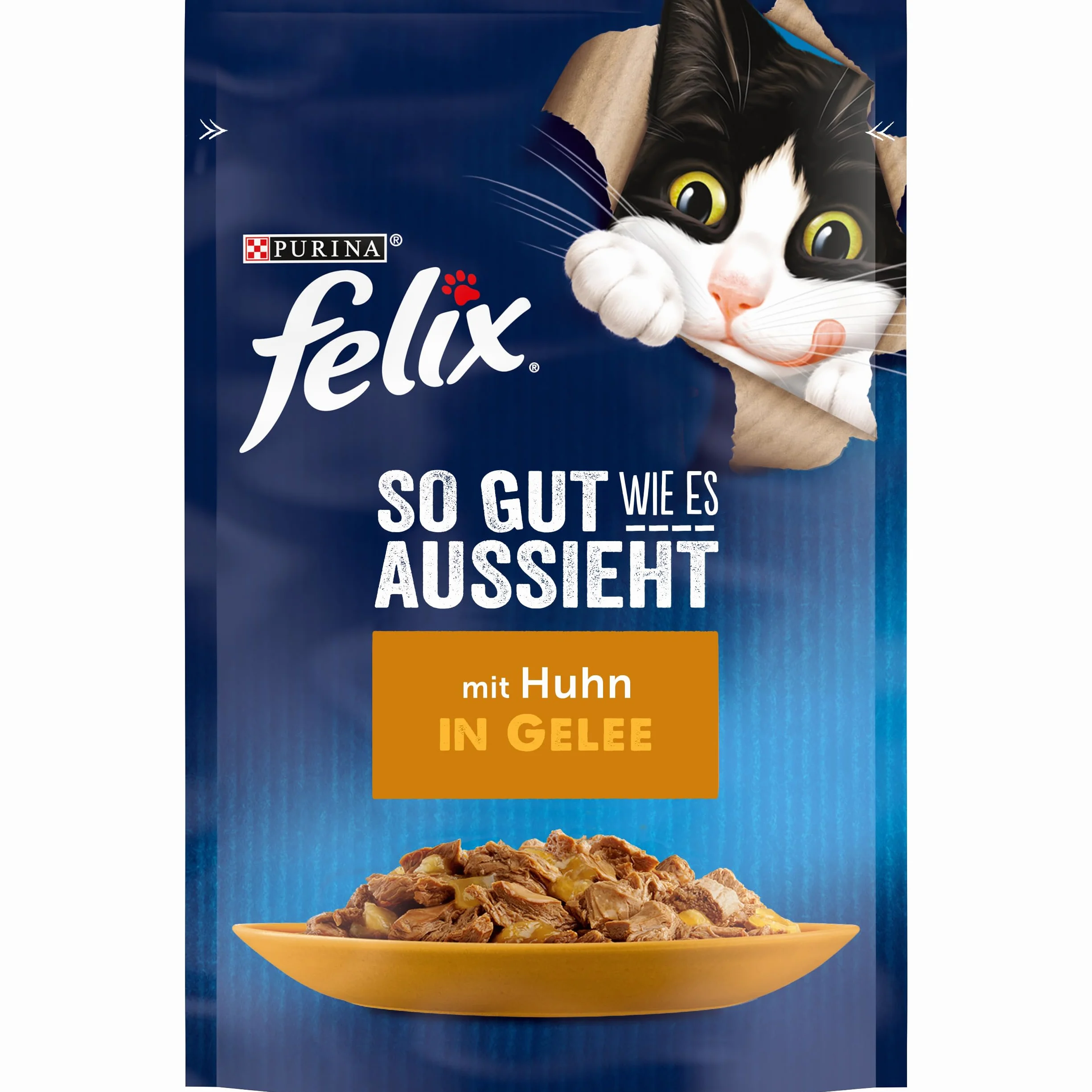 FELIX Karma dla kotów mokra w galaretce, z kurczakiem, opakowanie 26 sztuk (26 x 85 g)