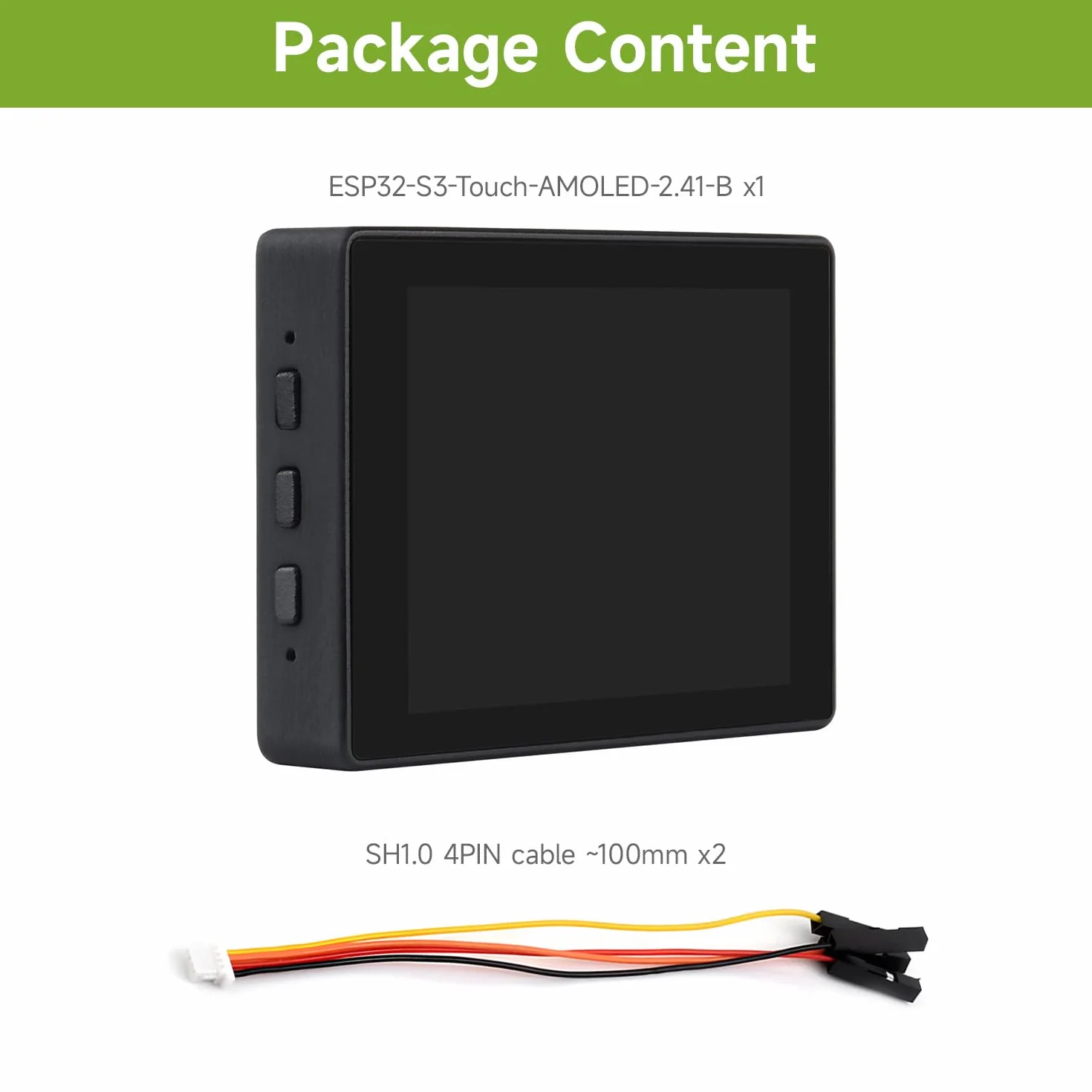 Waveshare ESP32-S3 2.41inch AMOLED Touch Display Development Board, 600x450, 32-Bit LX7 Dual-Core Processor, Onboard Accelerometer And Gyroscope Sensor, ESP32 With Display with Case