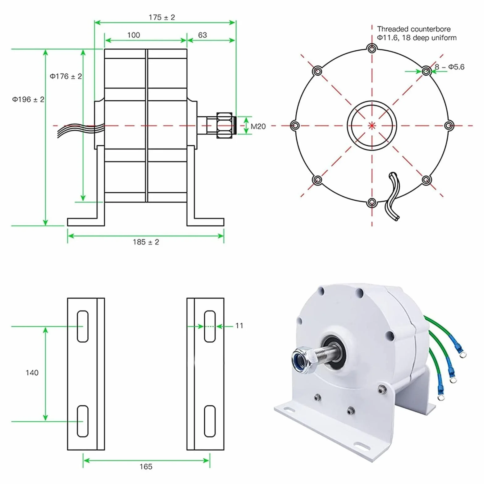 Trójfazowy alternator prądu zmiennego 12000 W 600 R/min 12-220 V generator z magnesami stałymi