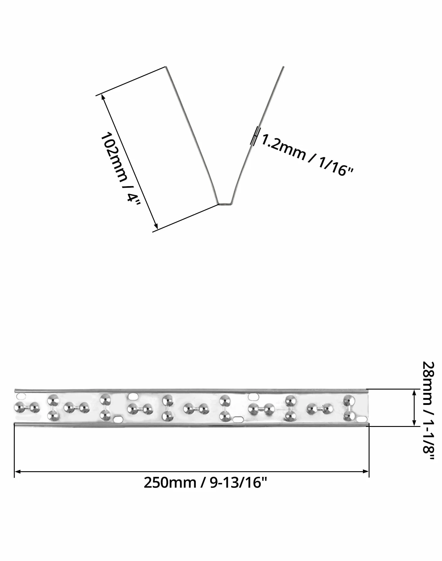 QWORK® 12 szt. x 25 cm kolce ze stali nierdzewnej odstraszające gołębie ochrona gołębi na balkon na dachu oranżerii, całkowita długość 3 metry