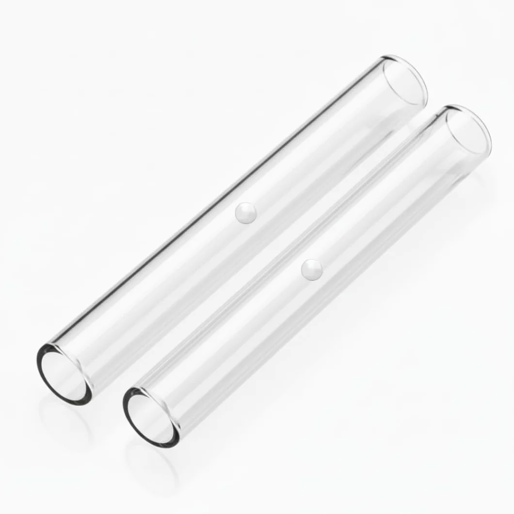 Zestaw 2 rurek (74 × 8 mm) z magnesem do "The Richman Schnupfset" higieniczne, przezroczyste i nadające się do prania szklane rurki wielokrotnego użytku, rurki do ciągnięcia